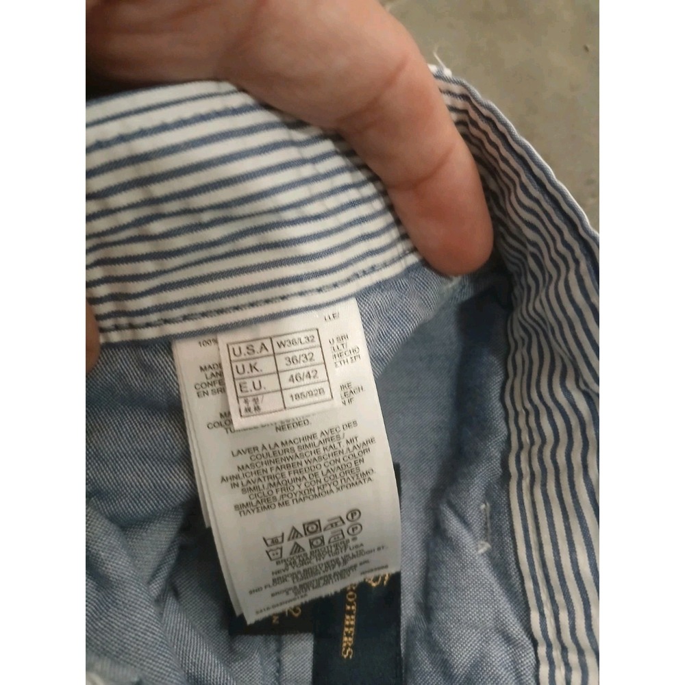 Brooks Brothers Clark Seersucker Pants Pinstripe BluWhite Preppy 36x34 Act 34x30 - Picture 4 of 10